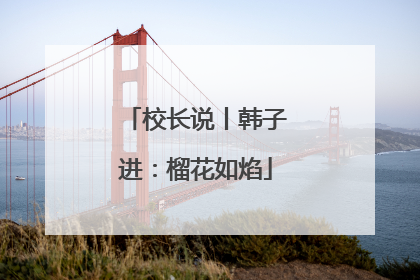 校长说丨韩子进：榴花如焰