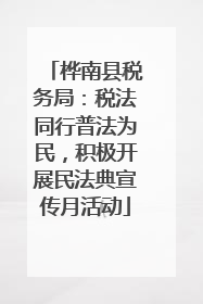 桦南县税务局：税法同行普法为民，积极开展民法典宣传月活动