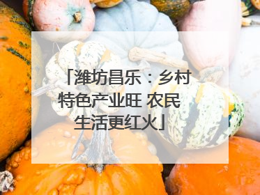 潍坊昌乐：乡村特色产业旺 农民生活更红火