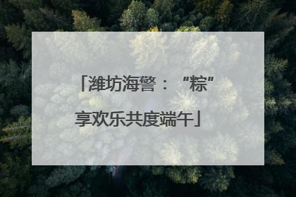 潍坊海警：“粽”享欢乐共度端午
