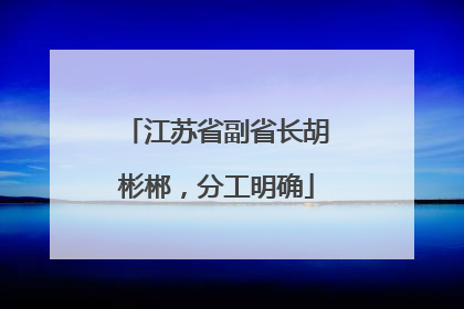 江苏省副省长胡彬郴，分工明确