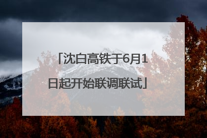 沈白高铁于6月1日起开始联调联试