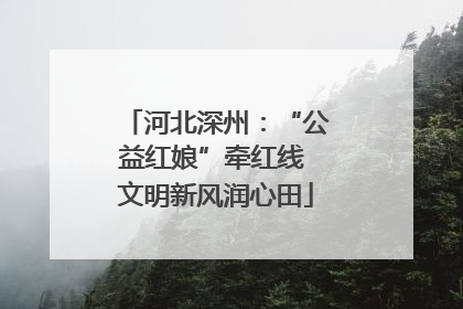 河北深州：“公益红娘”牵红线 文明新风润心田