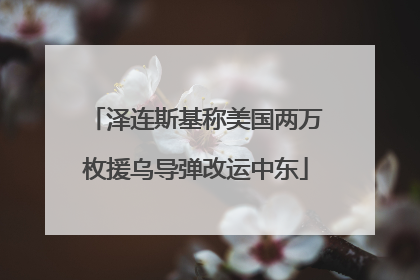 泽连斯基称美国两万枚援乌导弹改运中东