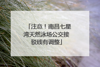 注意！南昌七星湾天然泳场公交接驳线有调整