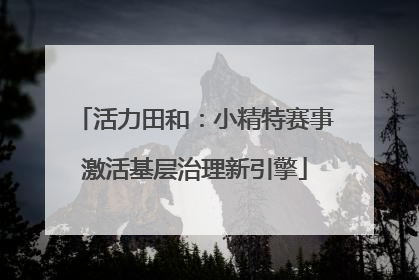 活力田和：小精特赛事激活基层治理新引擎