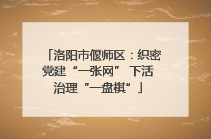 洛阳市偃师区：织密党建“一张网” 下活治理“一盘棋”