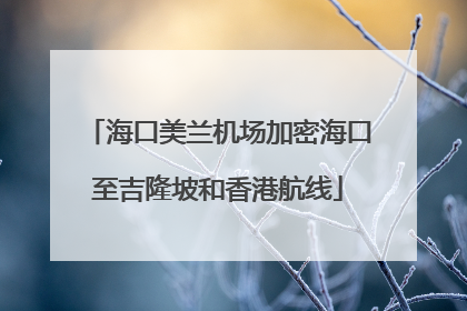海口美兰机场加密海口至吉隆坡和香港航线