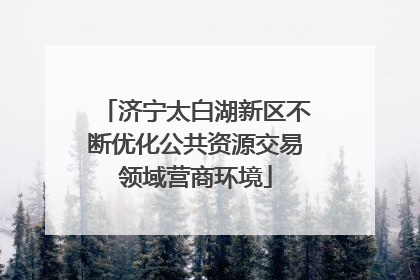济宁太白湖新区不断优化公共资源交易领域营商环境