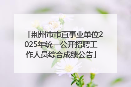 荆州市市直事业单位2025年统一公开招聘工作人员综合成绩公告