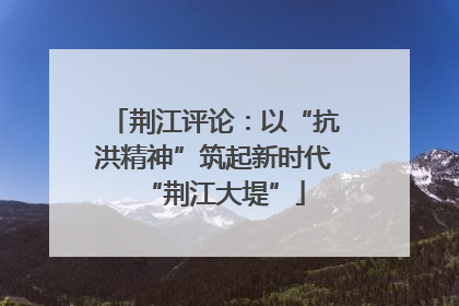 荆江评论：以“抗洪精神”筑起新时代“荆江大堤”