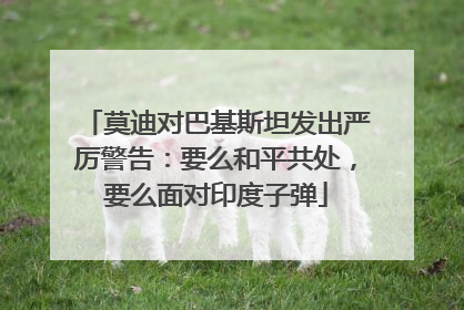 莫迪对巴基斯坦发出严厉警告：要么和平共处，要么面对印度子弹