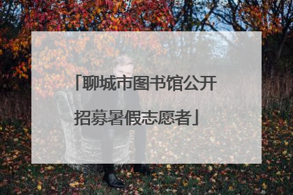 聊城市图书馆公开招募暑假志愿者