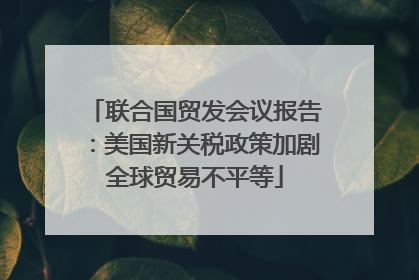 联合国贸发会议报告：美国新关税政策加剧全球贸易不平等