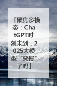 聚焦多模态：ChatGPT时刻未到，2025大模型“变慢”了吗