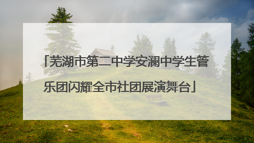 芜湖市第二中学安澜中学生管乐团闪耀全市社团展演舞台