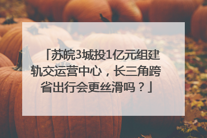 苏皖3城投1亿元组建轨交运营中心，长三角跨省出行会更丝滑吗？