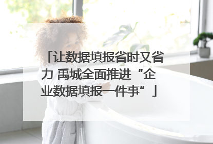 让数据填报省时又省力 禹城全面推进“企业数据填报一件事”