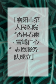 襄阳市第一人民医院“杏林春雨・雪域仁心”志愿服务队成立