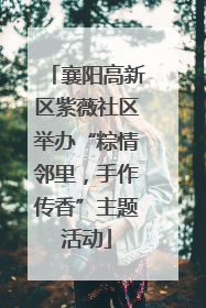 襄阳高新区紫薇社区举办“粽情邻里，手作传香”主题活动