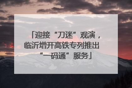 迎接“刀迷”观演，临沂增开高铁专列推出“一码通”服务