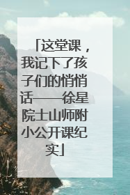 这堂课，我记下了孩子们的悄悄话——徐星院士山师附小公开课纪实