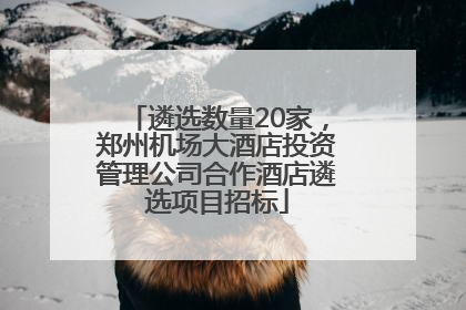 遴选数量20家，郑州机场大酒店投资管理公司合作酒店遴选项目招标