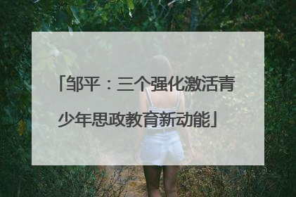 邹平：三个强化激活青少年思政教育新动能