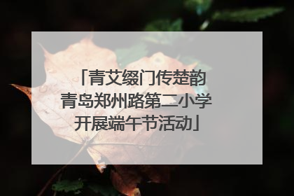 青艾缀门传楚韵 青岛郑州路第二小学开展端午节活动