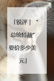 锐评｜“总统特赦”要价多少美元