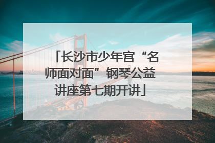长沙市少年宫“名师面对面”钢琴公益讲座第七期开讲