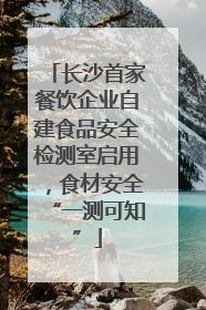 长沙首家餐饮企业自建食品安全检测室启用，食材安全“一测可知”