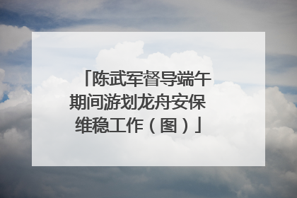 陈武军督导端午期间游划龙舟安保维稳工作（图）