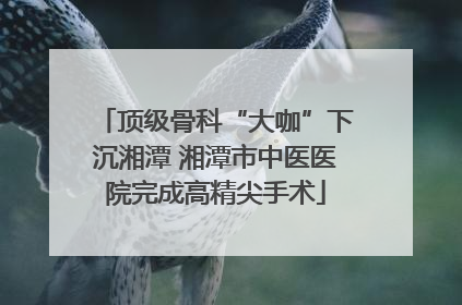 顶级骨科“大咖”下沉湘潭 湘潭市中医医院完成高精尖手术