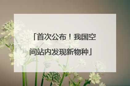 首次公布！我国空间站内发现新物种