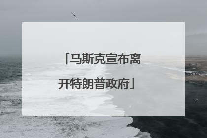 马斯克宣布离开特朗普政府