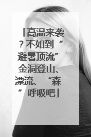 高温来袭？不如到“避暑顶流”金洞登山、漂流、“森”呼吸吧