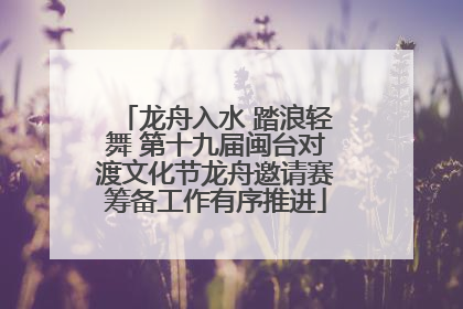 龙舟入水 踏浪轻舞 第十九届闽台对渡文化节龙舟邀请赛筹备工作有序推进