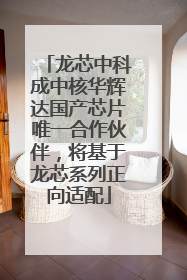 龙芯中科成中核华辉达国产芯片唯一合作伙伴，将基于龙芯系列正向适配