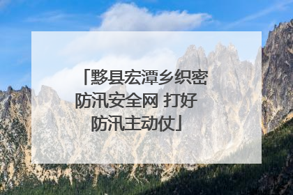 黟县宏潭乡织密防汛安全网 打好防汛主动仗