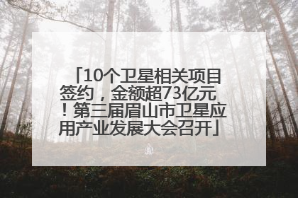 10个卫星相关项目签约，金额超73亿元！第三届眉山市卫星应用产业发展大会召开