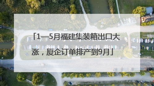 1—5月福建集装箱出口大涨，厦企订单排产到9月