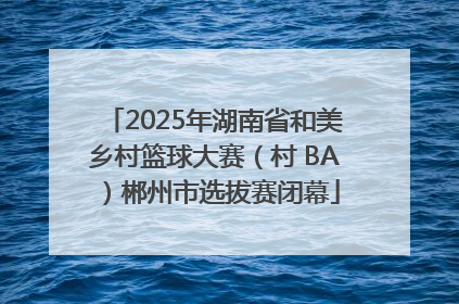 2025年湖南省和美乡村篮球大赛（村 BA）郴州市选拔赛闭幕