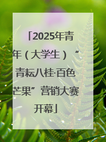 2025年青年（大学生）“青耘八桂·百色芒果”营销大赛开幕