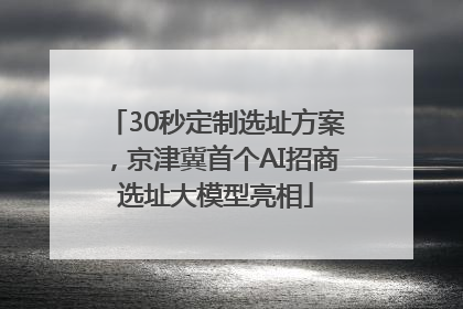 30秒定制选址方案，京津冀首个AI招商选址大模型亮相