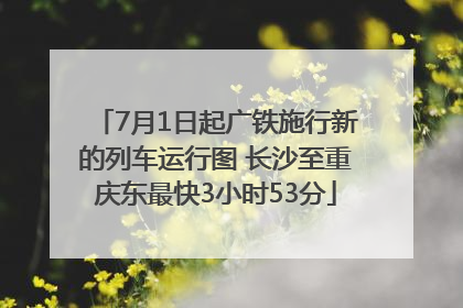 7月1日起广铁施行新的列车运行图 长沙至重庆东最快3小时53分