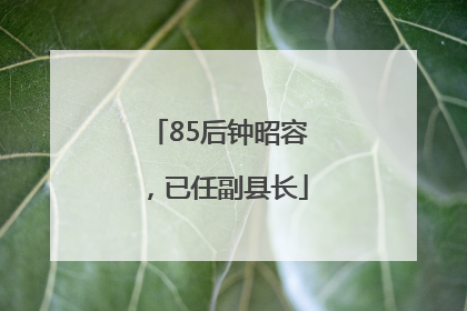 85后钟昭容，已任副县长