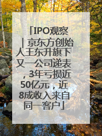 IPO观察｜京东方创始人王东升旗下又一公司递表，3年亏损近50亿元，近8成收入来自同一客户